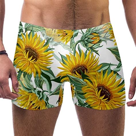 Tizorax Men S Swim Trunk Short Watercolor Sunflower Square Leg Swimsuit