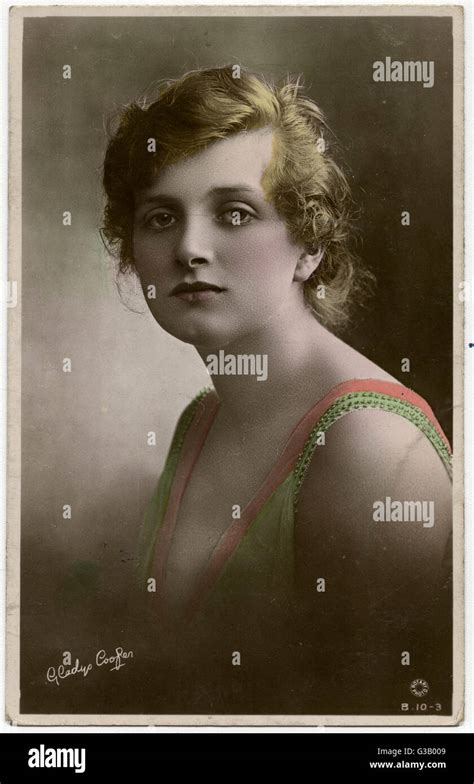 English Actress Of Stage And Screen Gladys Cooper 1888 1971 In A Low Cut Orange And Green