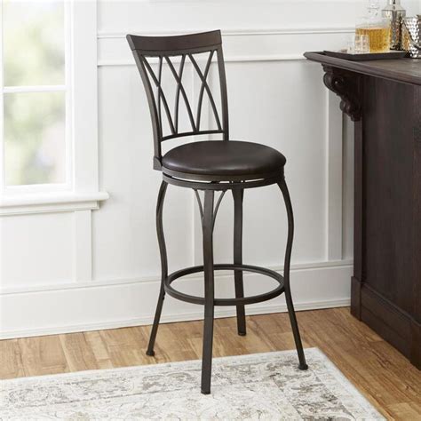 Oil Rubbed Bronze Adjustable Height Upholstered Swivel Bar Stool In The