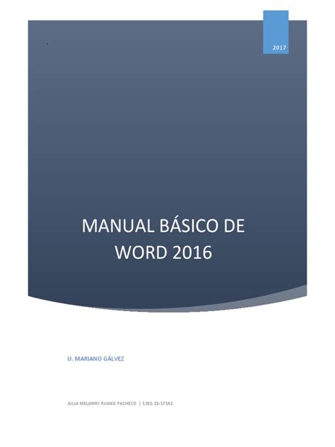 Manual De Word 2016 Pdf Microsoft Word Informática