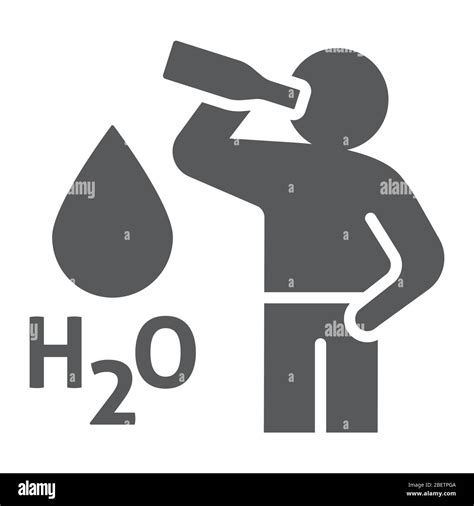 Stay Hydrated Glyph Icon Healthy And H2o Drink Water Sign Vector