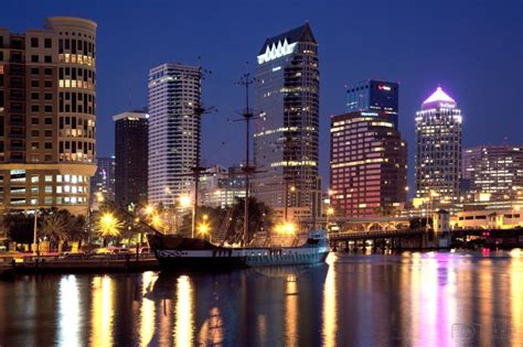 Downtown Tampa Skyline At Night