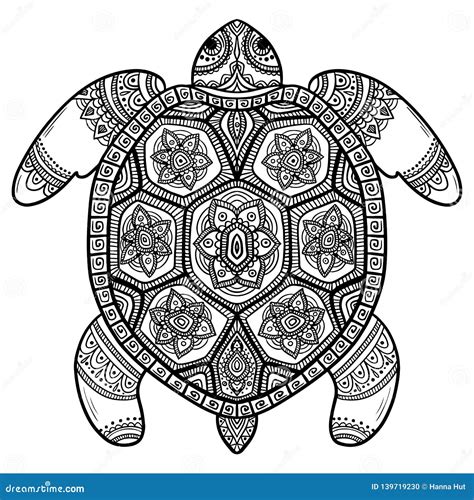 Abstract Turtle Carved Turtle Stylized Fantasy Patterned Turtle Stock