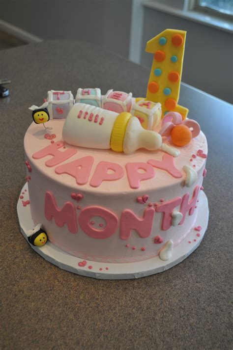 Final Touch Bakery Custom Cakes Galleries 1st Month Baby Girl