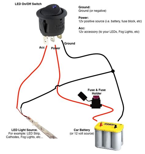 Onoff Switch And Led Rocker Switch Wiring Diagrams Oznium