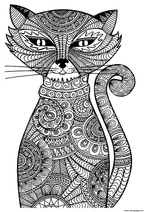 Kitten Adult Cat Coloring Pages Printable