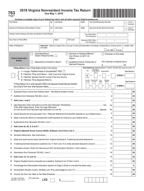 Virginia Non Resident Tax Form Fill Out And Sign Online Dochub