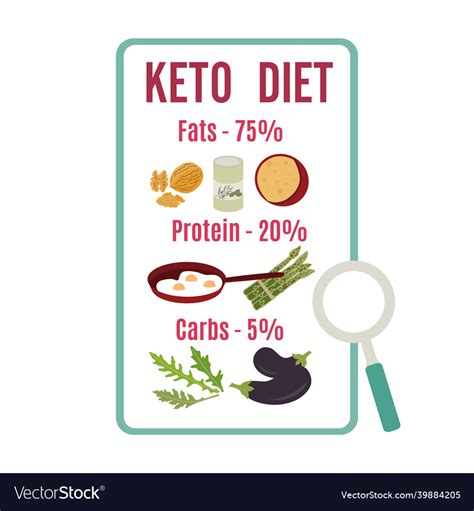 Ketogenic Diet Food Healthy Proper Nutrition Vector Image