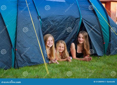 Three Girls Camping Stock Image Image Of Three Girl 31288993