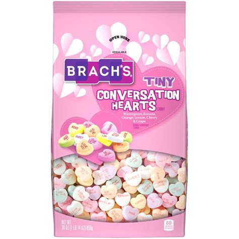 Brachs Tiny Conversation Hearts Valentines Candy 30oz Stand Up Bag