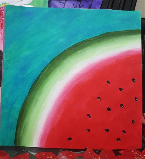Pin By Taige Schroeder On Girls Room Watermelon Art Painting Simple