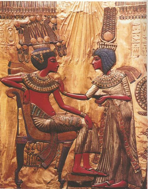 Throne Carving Of King Tut With His Wife