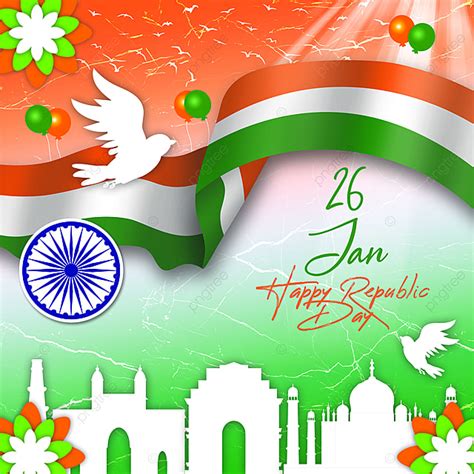 Republic Day Of India 26 January Celebration Poster Template Download