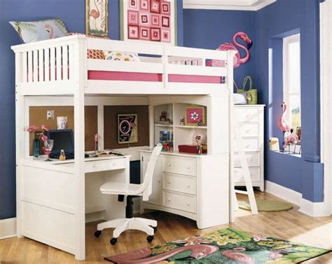 Painting Of Girls Loft Bed With Desk Design Ideas And Benefits Girls