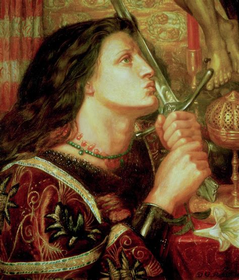 Joan Of Arc Kissing The Sword Of Delivrance Painting By Dante Gabriel