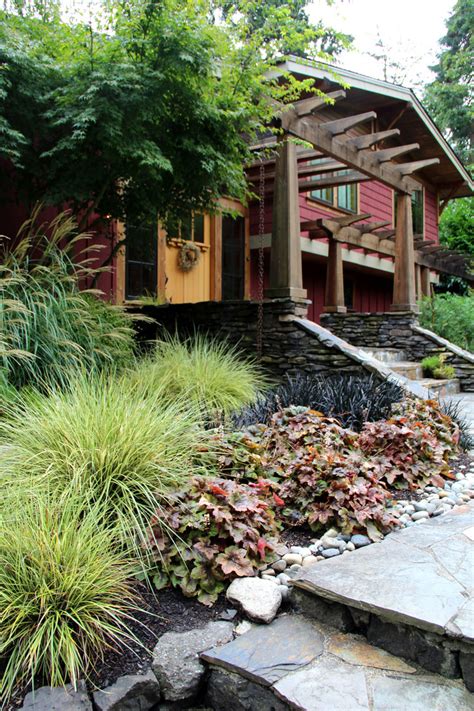 Plants chosen for the landscape include viburnum dentatum, pink flowering astilbe 'vision in pink', malus. Contemporary Craftsman, Bainbridge Island, WA - Craftsman ...