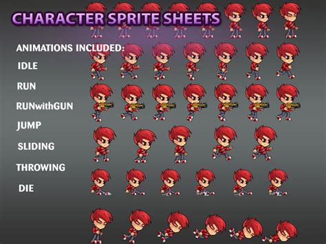 2d Game Character Sprites 4 By Dionartworks Codester