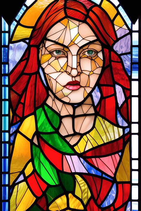 Beautiful Stained Glass Portrait · Creative Fabrica