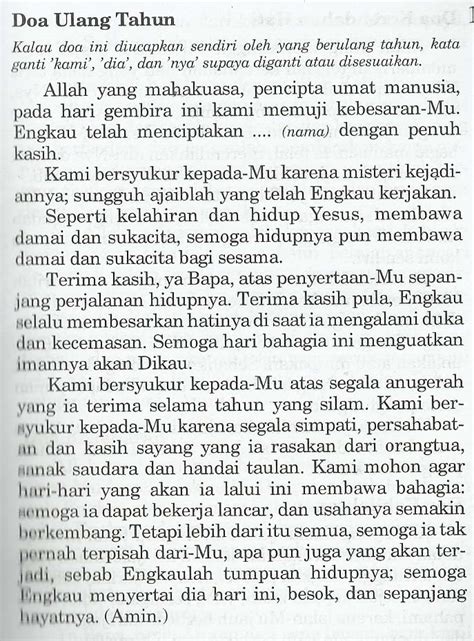 Doa Ulang Tahun - Katolik - Roma Indonesia By Yahoonta