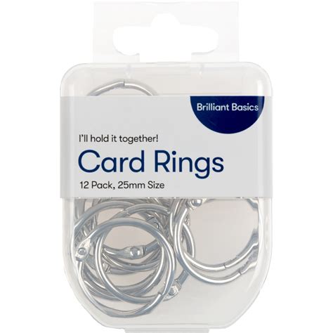 Brilliant Basics 25mm Card Ring 12 Pack Silver Big W