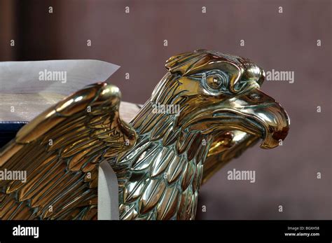 Brass Eagle`s Head On Lectern In St Peter Ad Vincula Church Hampton