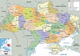 Grande mapa político y administrativo de Ucrania con carreteras ...