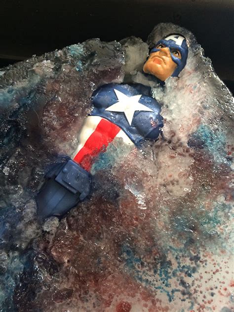 Captain America Frozen In Ice