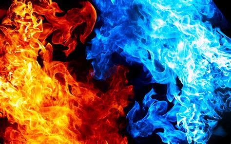 Fire And Ice Red And Blue Anime Wallpapers Wallpaper Cave