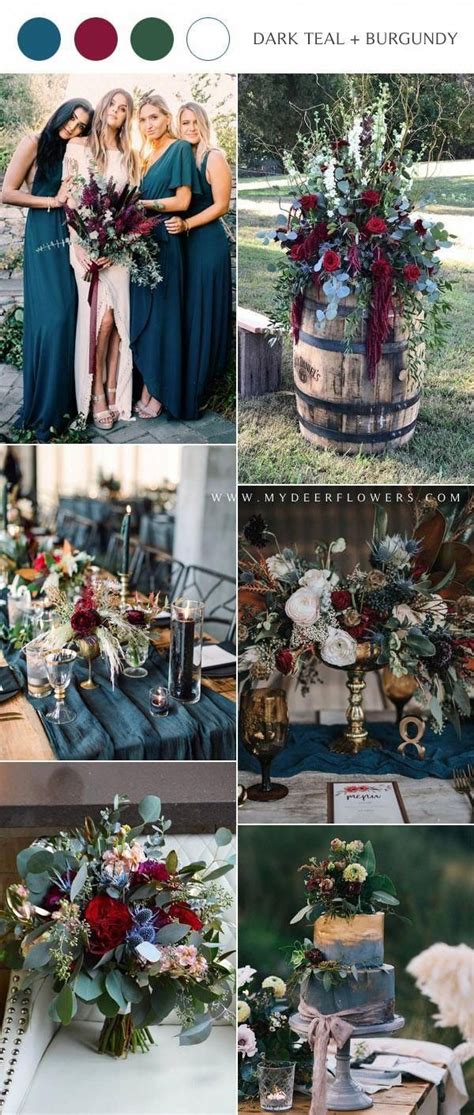Dark Teal Blue And Green Wedding Color Ideas Dark Teal And Greenery