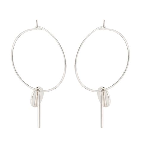 Camelina Circle & Drop Silver Hoop Earrings | Silver hoops, Silver hoop earrings, Silver