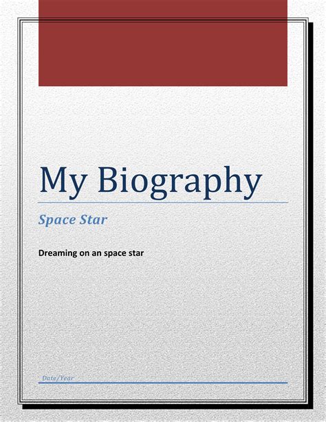 Biography Template For Students