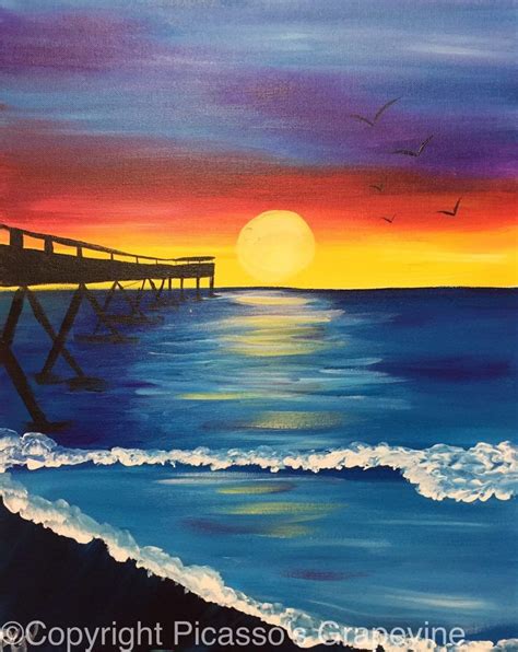 Paint And Sip In 2020 Beach Sunset Painting Sunset Painting Sunset