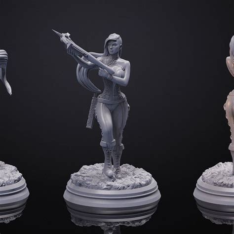 Stl File Crossbow Girl Full Mini Bust・3d Printable Model To Download・cults