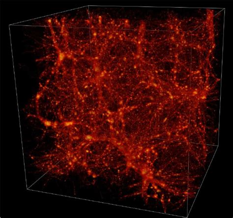 The Cosmic Web In An Lcdm Simulation Shown Is The Dark Matter