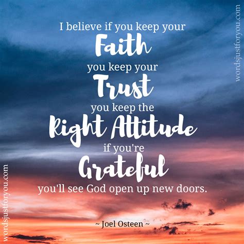 Keeping Faith Quote By Joel Osteen 5117