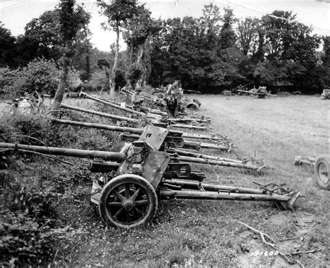 German Artillery Captured By The Americans In Normandy German Tanks
