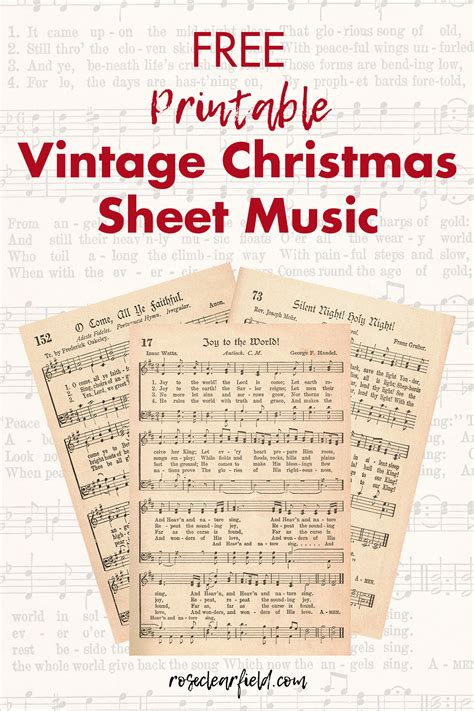Free Vintage Christmas Sheet Music Printables Printable Templates