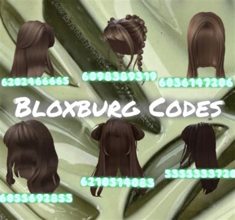 Bloxburg Brunette Hair In 2021 Roblox Codes Bloxburg