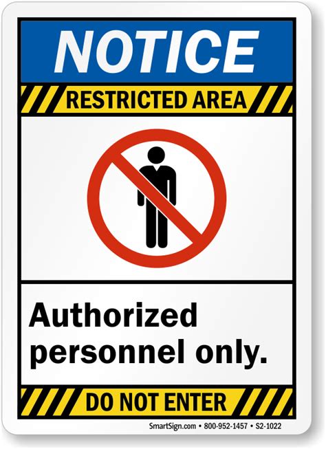 Restricted Area Authorized Personnel Sign Sku S2 1022