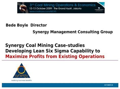 Synergy Coal Mining Case Studies Developing Lean Six Sigma