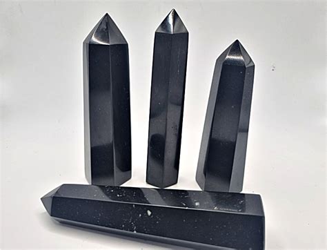 Primal Black Basalt Crystal Points 12cm Hello Indigo Halo