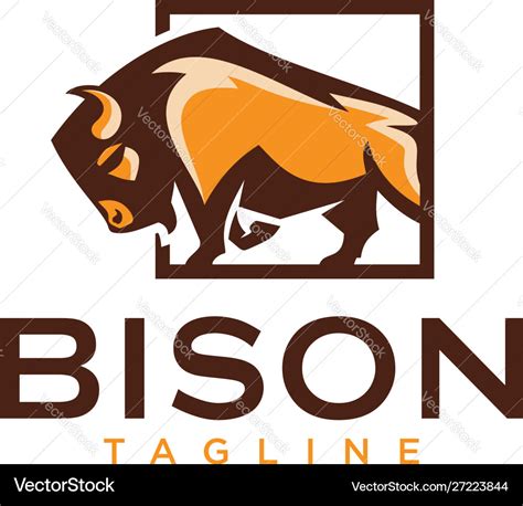 Bison Logo Templates Royalty Free Vector Image