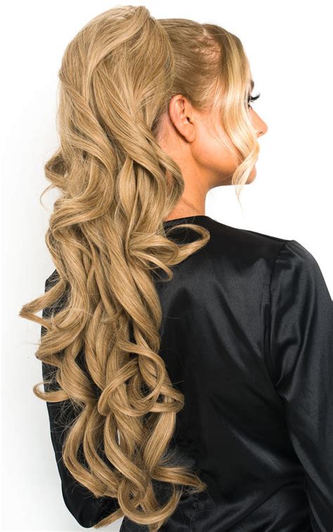 Kyla Long Curly Ponytail Hair Extensions In Honey Blonde