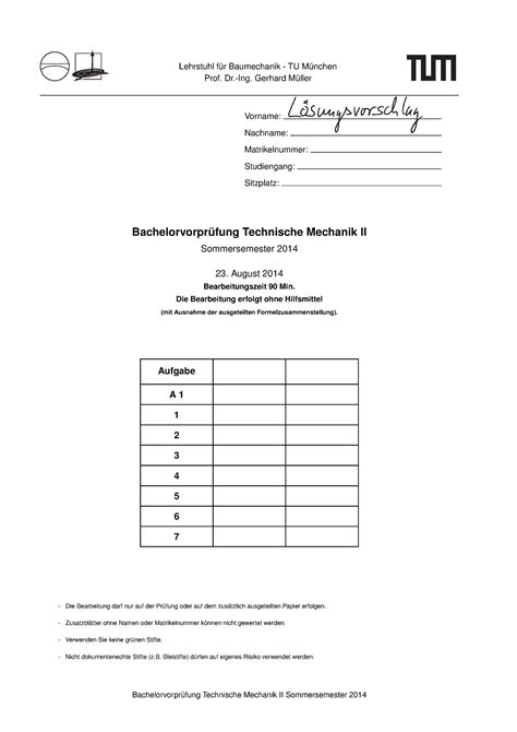 Klausur Sommersemester Fragen Und Antworten Lehrstuhl Fur