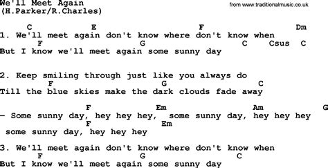 (music and lyrics by english songwriters ross parker and hughie charles). We'll Meet Again, by The Byrds - lyrics and chords