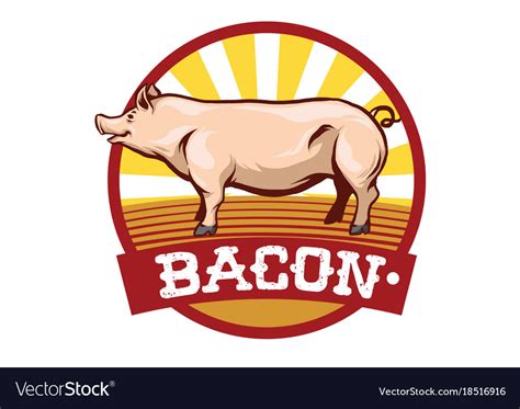 Bacon Logo Design Royalty Free Vector Image Vectorstock