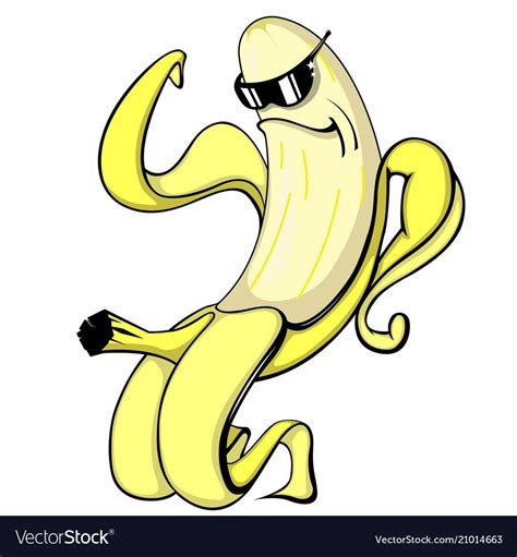 Cool Banana Wearing Sunglasses Muscular Rolling Vector Image On Apor Banan