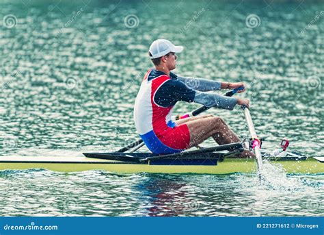 Single Scull Sport Rowing Stock Photo Image Of Competition 221271612