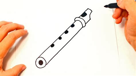 Cómo Dibujar Una Flauta Paso A Paso Dibujo Fácil De Flauta