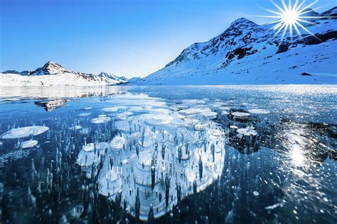 Ice Bubbles In Frozen Lake Digital Art By Lucie Debelkova Pixels